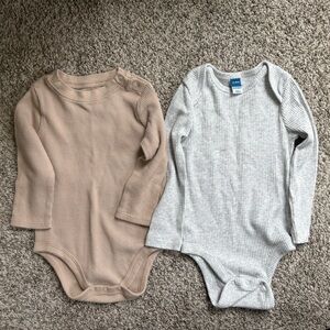 Tan and Gray Ribbed Onesies